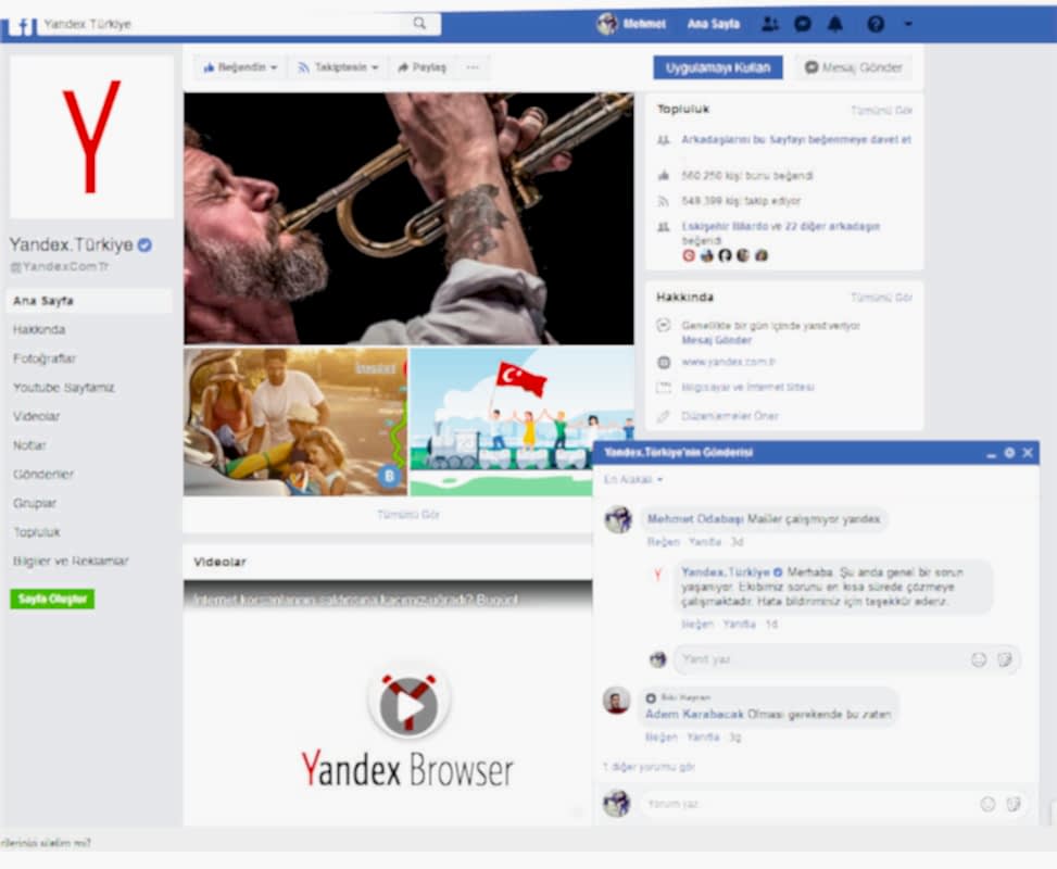 Yandex mailler çalışmıyor 