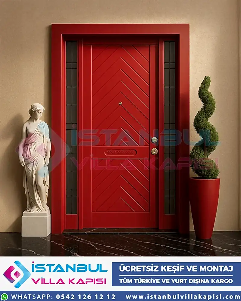 Alessia-kirmizi-kompakt-villa-kapisi