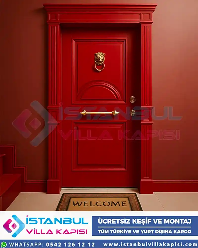 Galia-celik-kapi-modelleri-kirmizi-bordo