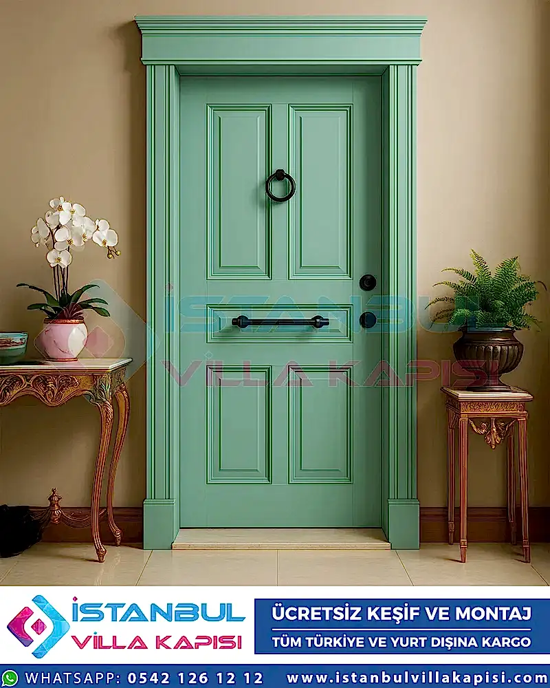 Poseidon-acik-yesil-celik-kapi-modelleri