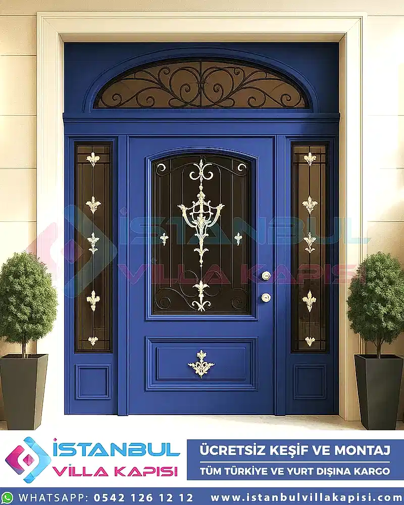 Pedri-mavi-villa-kapisi-ferforje-celik-kapi